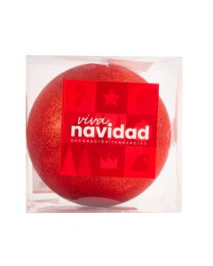 Esfera navideña lisa escarchada 25cm rojo