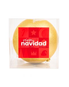 Esfera plástica navideña escarchada 25cm dorado