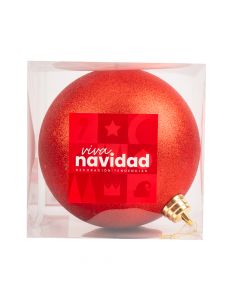 Esfera navideña escarchada 30cm rojo