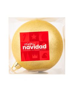 Esfera plástica navideña escarchada 30cm dorado