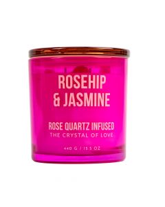 Candela aromática rose quartz infused rosehip-jasmine 440g