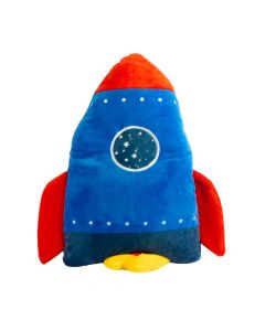 Almohadón afelpado figura cohete 45x34cm multicolor