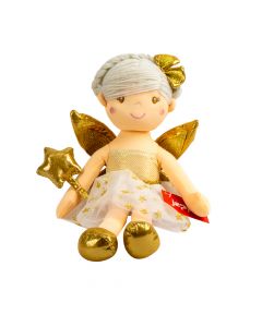 Muñeca tela hada con varita 38cm