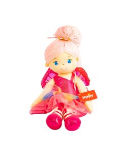 Muñeca tela hada 50cm fucsia