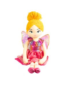 Muñeca tela hada 70cm fucsia
