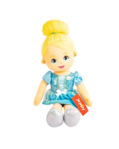 Muñeca tela cenicienta 36cm celeste