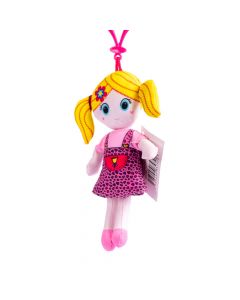 Llavero tela muñeca 16cm fucsia