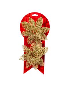 Flores navideñas doradas