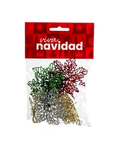 Flores navideñas escarchadas
