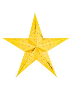 Estrella papel navideña con relieve 30cm dorado