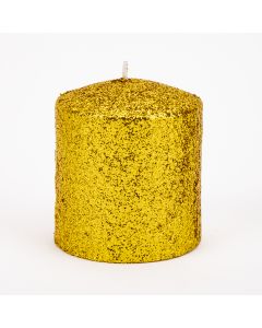 Candela escarchada 7x7.5cm dorado