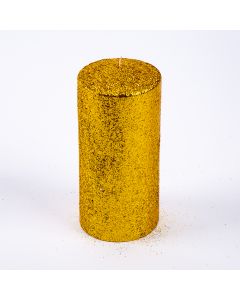 Candela escarchada 7x15cm dorado