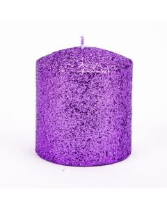 Candela escarchada 7x7.5cm purpura