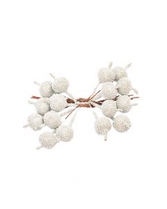 Rama artificial cerezo navideño escarchado 16un plateado