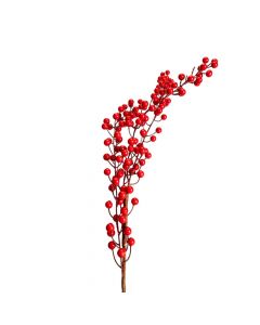 Rama navideña con frutos rojos