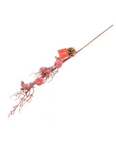 Rama artificial nevada navideña con fruto 73cm 