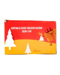 Cortina con luz cálida 180 luces 4w 2x2m