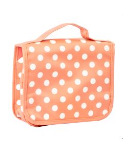 Cosmetiquera lisa con estampado puntos 22x9x18cm 