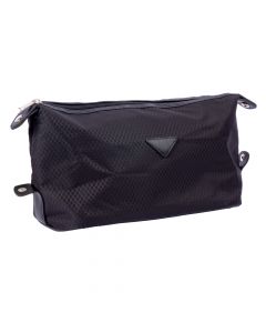 Cosmetiquera detalle estampado malla con zipper 26x13x16cm negro