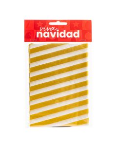 Papel seda navideño estampado rayas 50x70cm 4und 