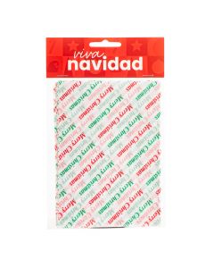 Papel seda navideño estampado Merry christmas 50x72cm 4und 