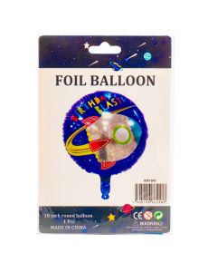 Globo metálico estampado birthday blast cohete 18pulg