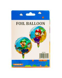 Globo metálico redondo Mario y Luigi 18pulg 