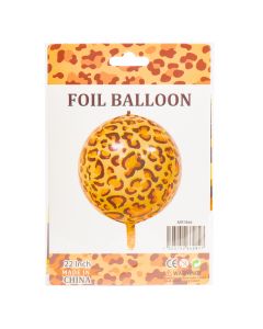 Globo metálico estampado animal print leopardo 22pulg