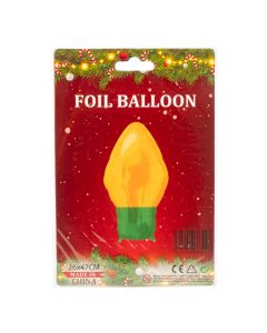 Globo metálico figura luz navideña 26x47cm amarillo