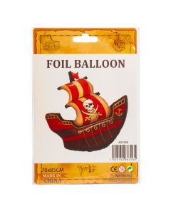 Globo metálico barco pirata 70x85cm marrón