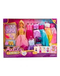 Muñeca barbie anlily princess dress up con accesorios 11.5pulg +3a