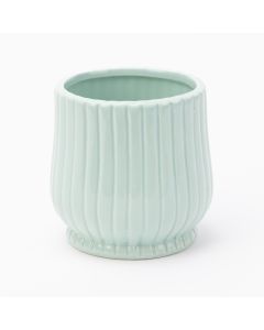 Maceta cerámica rayas compacta