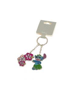 Llavero metálico Stich flor hawaiana 2pzas surtido