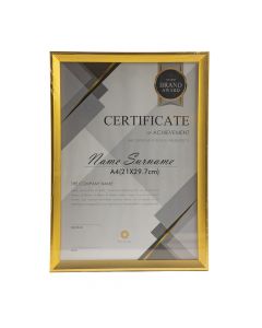 Marco para certificado liso brillante a4 21x29.7cm surtido