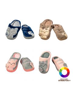 Pantuflas afelpadas con diseño