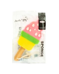 Esponja baño figura cupcake con mango madera 38x18cm