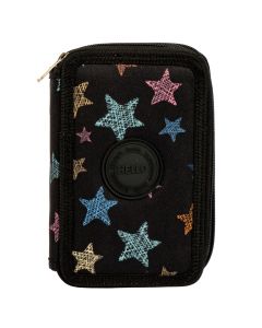 Cartuchera tela 3 zipper con estampado