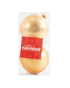 Esfera navideña 12cm 2und dorado