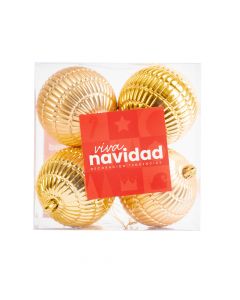 Esfera navideña 8cm 4und dorado