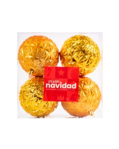 Esfera navideña 10cm 4und dorado