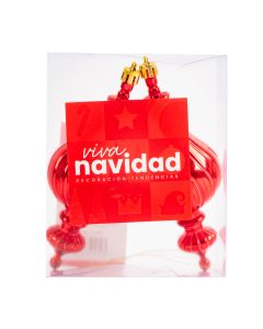 Esfera navideña lisa 15cm 2und rojo