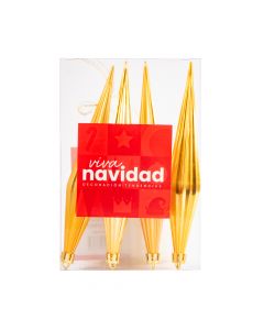 Esfera navideña 18cm 4und mate dorado