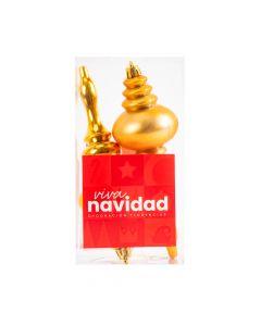 Esfera navideña lisa 17cm 2und dorado