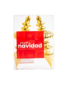 Esfera navideña lisa 17cm 2und dorado
