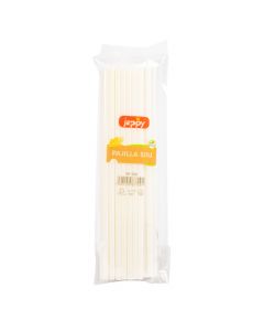 Pajilla plástica lisa 25und blanco
