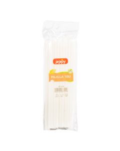 Pajilla plástica lisa 10und blanco