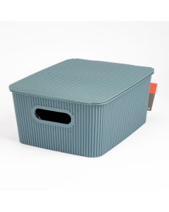 Caja organizadora relieve rayas con tapa gris