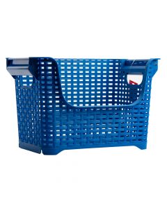 Cesta plástica organizadora con relieve 38x25x24.5cm azul