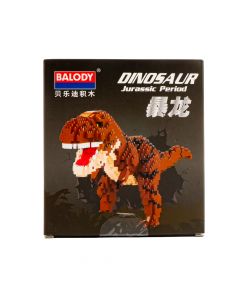 Bloque armable plástico figura dinosaurio 1559pzas +6a marrón