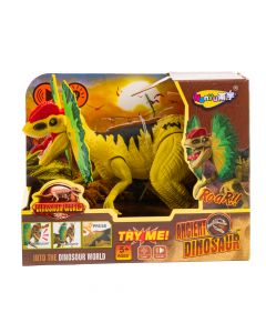 Dinosaurio plástico ancient dinosaur con luz y sonido +3a amarillo